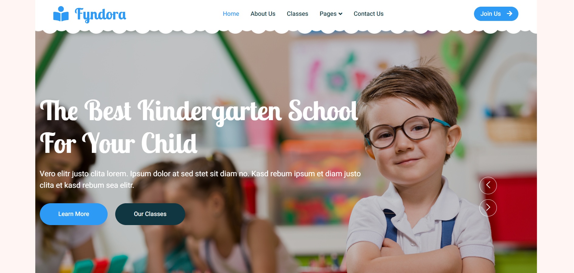 School website template preview for education businesses